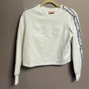 Hunter White Crew Neck Sweater with Black Accents. Women’s Size XS